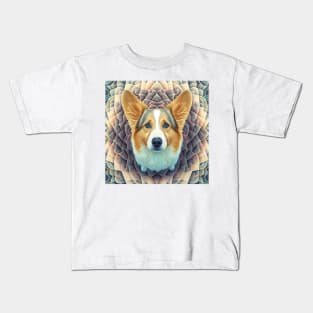 Fractal Design of A Corgi Kids T-Shirt